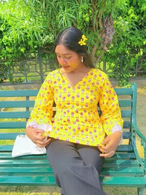 Yellow Floral Kurti