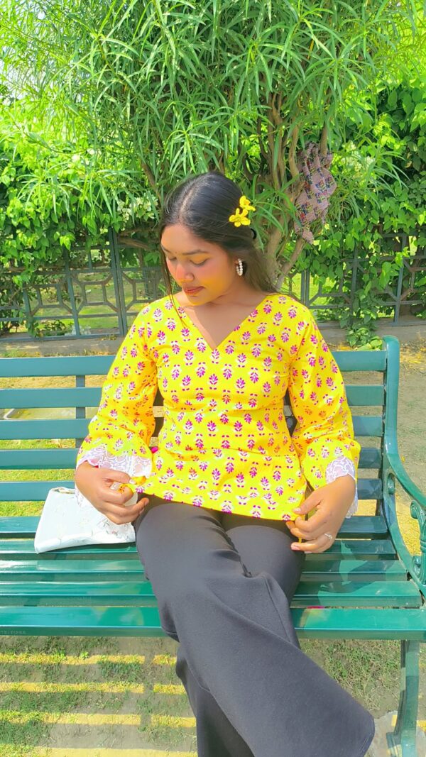 Yellow Floral Kurti