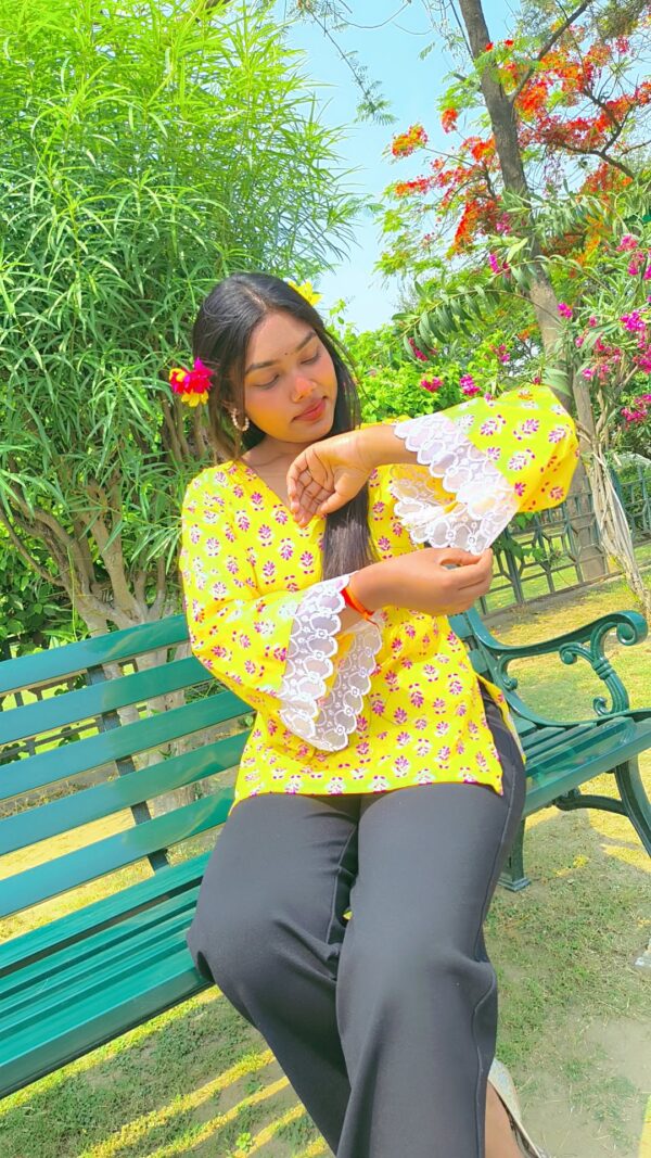 Yellow Floral Kurti
