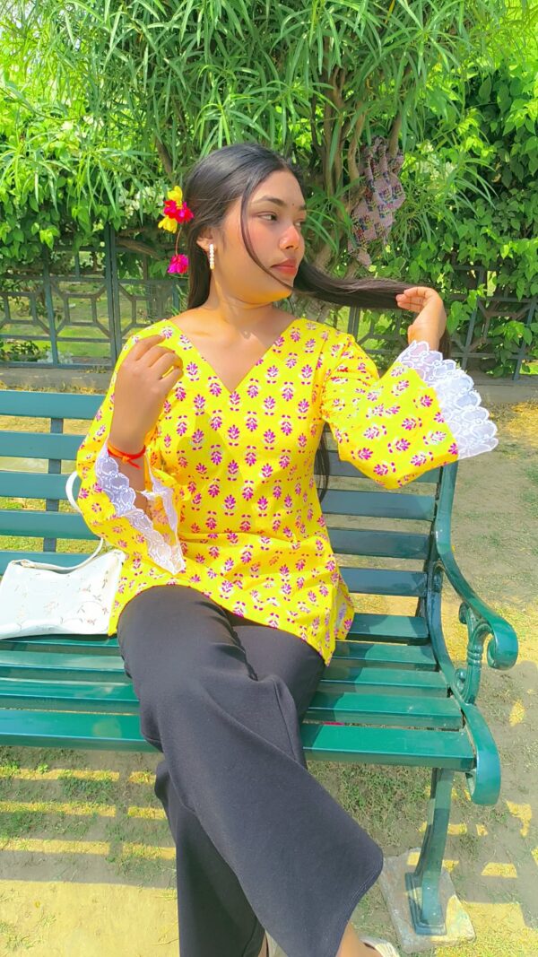 Yellow Floral Kurti