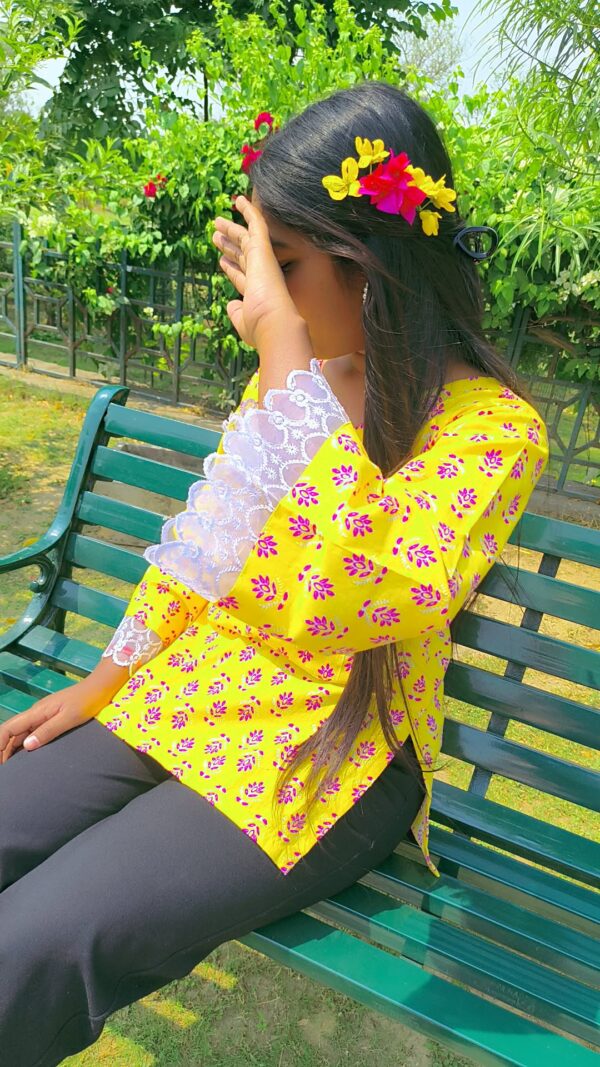 Yellow Floral Kurti